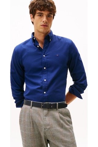 Tommy Hilfiger Flex Flannel Solıd Rf Shırt Erkek Mavi Uk Gömlek - Mw0mw40469