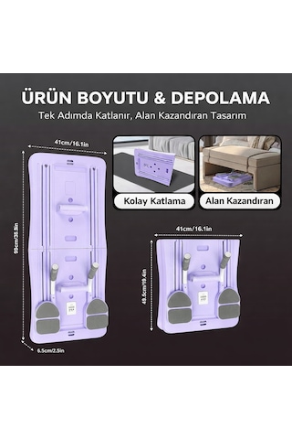 Profesyonel Çok Fonksiyonlu Katlanır Plank Ve Şınav Tahtası - Tüm Vücut Antrenman Seti Mor