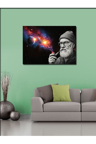 Kanvas Tablo Uzay Ve Bilge Adam 70cmx100cm