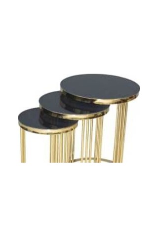 Brc Cadde Zigon Model Metal Çelik Gold Renk Kaplam Düz Siyah Temp