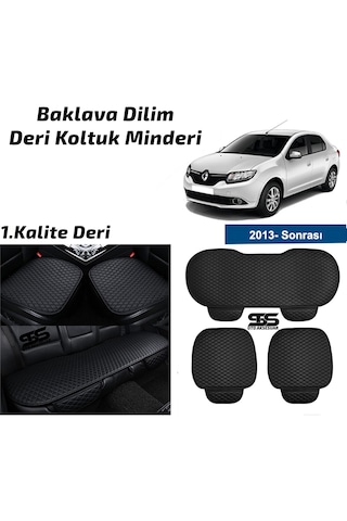 Renault Symbol 2013 Sonrası Siyah Deri Oto Koltuk Minderleri