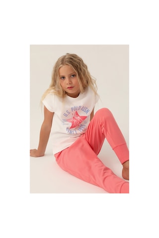 U.s. Polo Assn. Lisanslı Starry Krem Kız Çocuk Pijama Takımı Krem, Kar Melanj