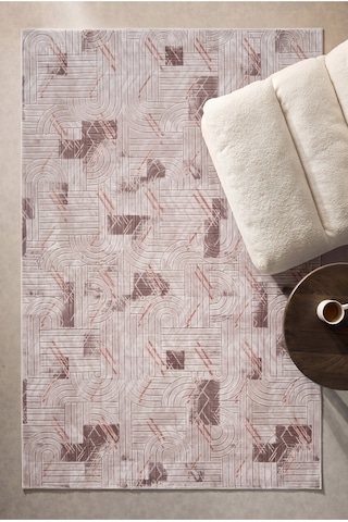 Villadia Home Textile Modern Desen Baskılı Dekoratif Kaymaz Taban Yıkanabilir Halı Yolluk Elit Şık Salon Oturma Odası Mutfak Koridor Antre Yatak Odası Halısı Yolluk Vd4050vizon