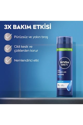 Lexroo Men Erkek Tıraş Jeli Hyrocare 200ml, Kesik Ve Kuruluk Karşıtı, Nemlendirici, Aloe Vera