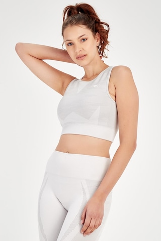 Maraton Active Slimfit Kadın Bisiklet Yaka Kolsuz Fitness Ekru Bra 813054-Ekru