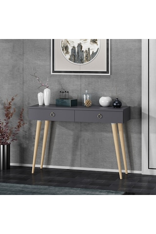 Dekorosso Arden Ahşap Ayaklı Modern Dekoratif Dresuar Antrasit