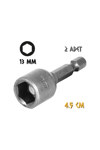 Kupa Tyson Manyetik Somun Sıkma Adaptörü - 13 Mm. - 4.5 Cm. - 2 Adet