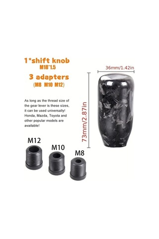 Xuweiwei Short Karbon Fiber Vites Topuzu - Düzensiz Dövme Desen Alüminyum Çoklu Modeller Uyumlu