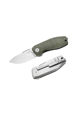 Lionsteel Nano Green Canvas Kamp Çakı Gümüş - Yeşil
