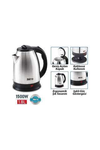 Gees Global Elektrikli Su Isıtıcısı 1.8l 1500w Paslanmaz Çelik Gbzs