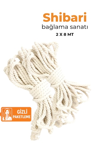 Fantezi Ürünleri, Shibari Sanatına Uygun Ayarlanabilir Vücut Bağlama Halat Seti Beyaz