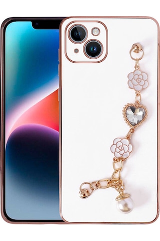 Apple Uyumlu iPhone 15 Plus Zore El Tutamaçlı Kamera Korumalı Zore Taka Silikon Kılıf-beyaz Beyaz
