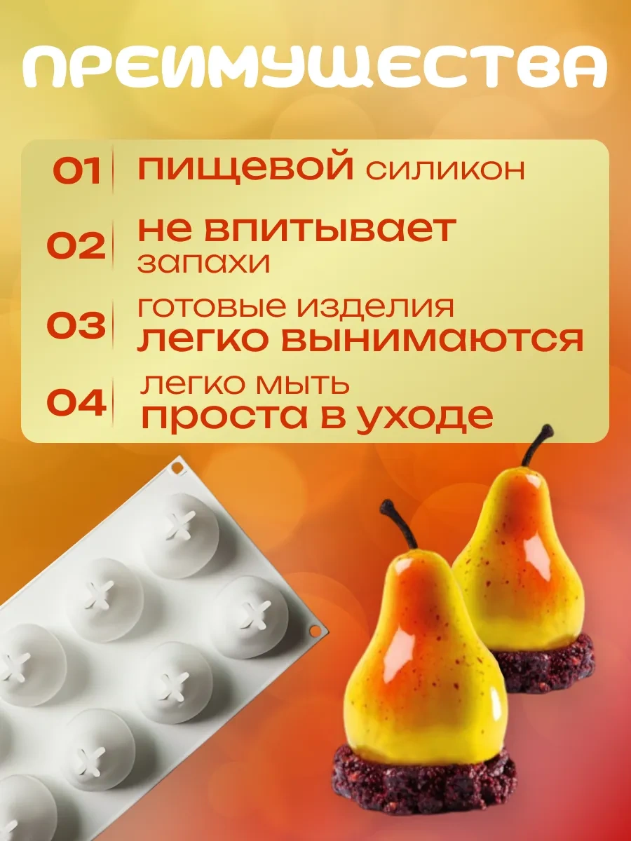 Rınahome Silikon Armut Şekilli Tatlı Kalıbı 471961868 Beyaz