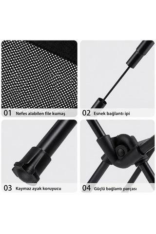 Neo Class Neo Trail Premium Katlanır Kamp Sandalyesi Kolay Kurulum, 120kg Taşıma Kapasiteli, Taşıma Çantalı Krem