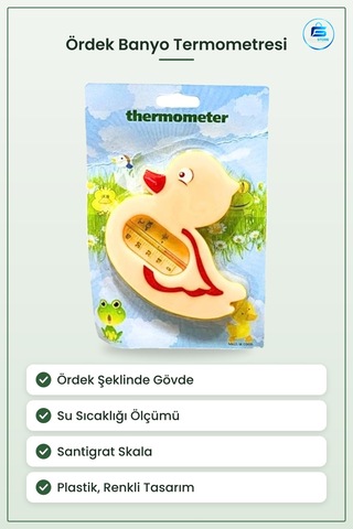 Ördek Şeklinde Banyo Termometre Su Sıcaklığı Ölçer Plastik Renkli