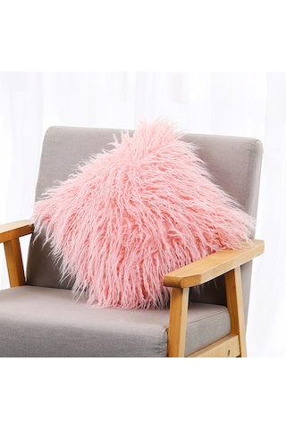 Geekyou Pembe 45x45cm Yumuşak Tüylü Dekoratif Yastık Kılıfı - Gizli Fermuarlı, Düşük Tüketimli, Ev/araba/uyku Odası Uygun Yastık İçeriği Yok Diğer
