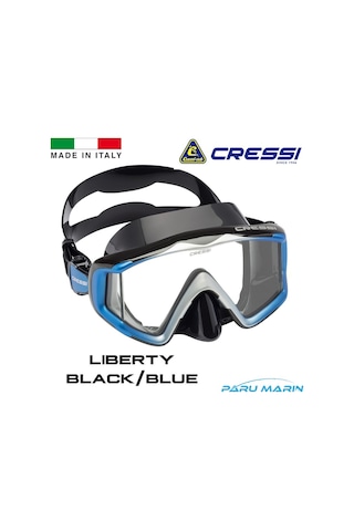 Cressi Liberty Trısıde Black/Blue Dalış Ve Yüzme Maskesi