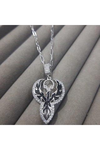 Beren Aksesuar Stainless Steel Unisex Anka Kuşu Çelik Kolye Gümüş
