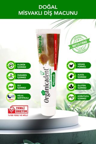 Organicadent Misvaklı Doğal Diş Macunu 75ml Beyazlatma