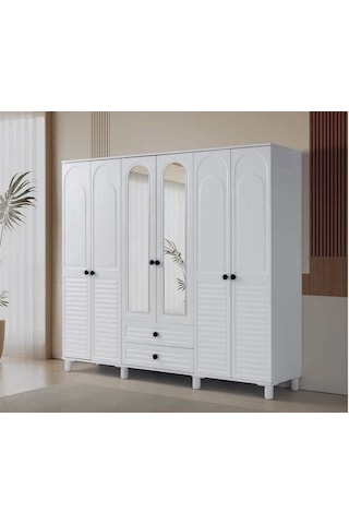 Kestel Mdf 6 Kapılı Dolap Beyaz