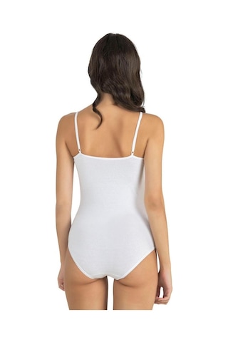 Fabony Bayan İp Askılı Çıtçıtlı Body 1180 Beyaz