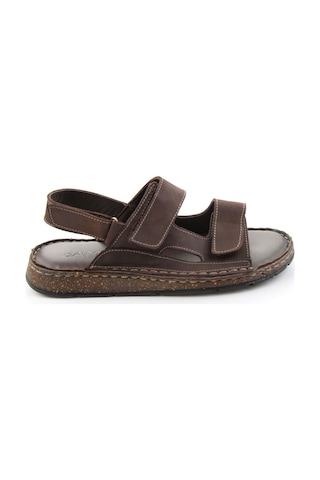 Kahve Hakiki Deri Erkek Sandalet E05433011501