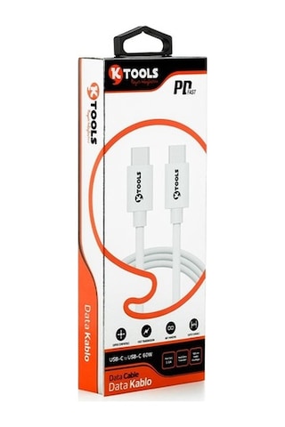 Ktools Pd Fast Usb-C Type C Beyaz 60W Data Kablo