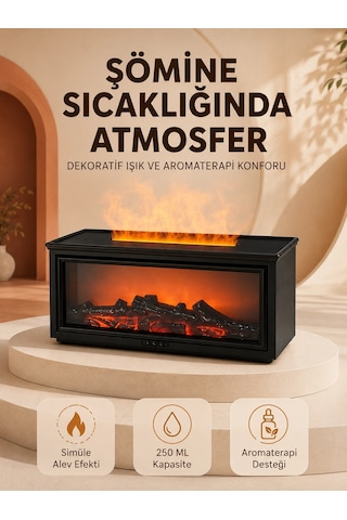 Znv Zenvia Mey İthalat Alev Efektli Aroma Yayıcı Hava Nemlendirici Uzaktan Kumandalı Gece Lambası Znv2025 Cmn