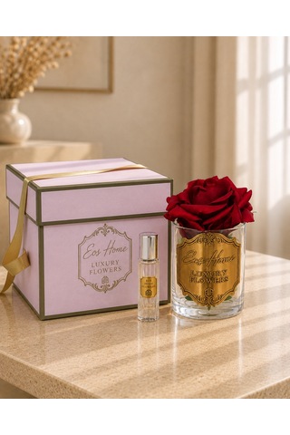 Rosemira Tek Güllü Parfümlü Dekoratif Çiçek - Kırmızı-7543 Gül - Meyve