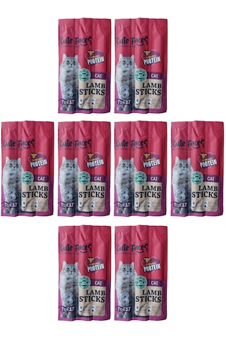 Cute Faces Kuzu Etli Kedi Cat Sticks Lamb Ödül Çubukları 8 x 3'lü