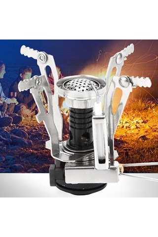 Neevoyu Outdoor Kamp Füme, 3000w Alüminyum Mini Çakmaklı Ocak, 90g Taşınabilir, 180mm Kaplar İçin, Çelik Isı Dayanıklı Gümüş