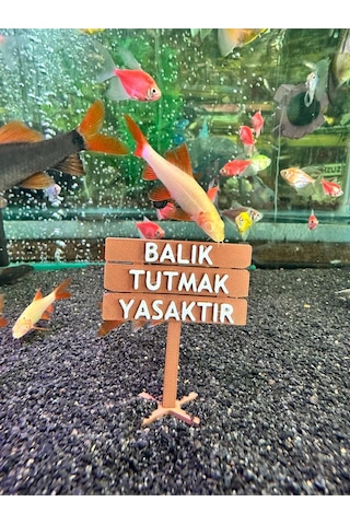 Akvaryum Tabela Dekoru Balık Tutmak Yasaktır 6x5 Cm Suya Batan Model Tbl-65-yasak, One Size