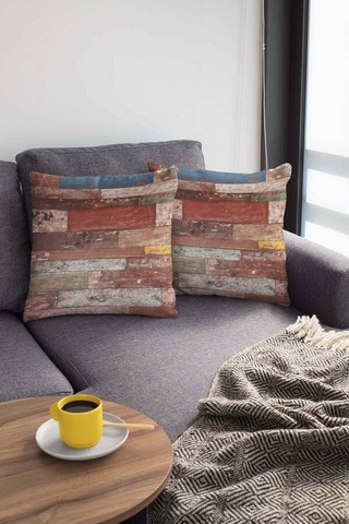 Çok Renkli Modern Çift Taraflı Yastık Kırlent Kılıfı Krl029n11