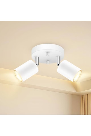 Rsylight Retro Beyaz Metal 2 Li Led Spot Tavan Plofyoner 180 Derece Hareketli Beyaz Ampullü Beyaz Rsylight Retro Beyaz Metal 2 Li Led Spot Tavan Plofyoner 180 Derece Hareketli Beyaz Ampullü Beyaz