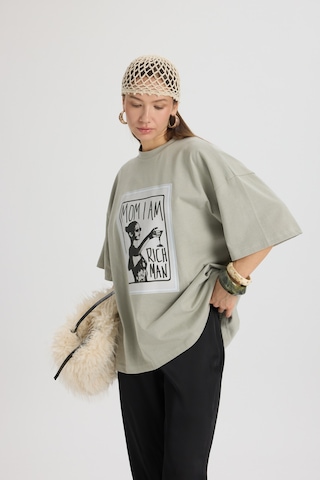 Mai Studıos Mai Studios Co. Rich Woman Oversize Gri T-shirt Gri