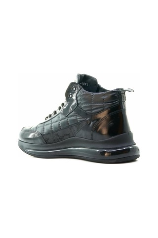 Yaşar Kaşlı Erkek Hakiki Deri Air Taban Sneaker Bot 40-44 23k Ykö-14093 M Siyah Kırışık Rugan