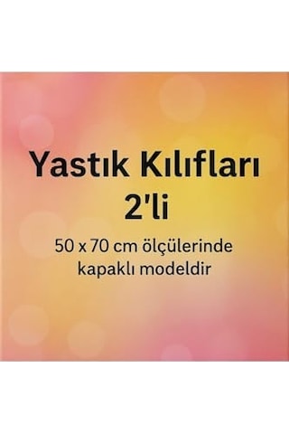 Ezgi Desenli Pamuklu Renkli Yıldız Desen Yastık Kılıfı, 2 Adet, 50 X 70 Cm, Sarı 50 x 22