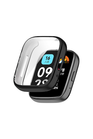 Forzacase Xiaomi Redmi Watch 3 Active İle Uyumlu Önü Kapalı Ekran Korumalı Silikon Kılıf - Fc256 Siyah