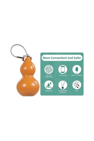 Fortunelane T08b Akıllı Parmak İzi Kilit, Ip65 Su Geçirmez, 20 Kayıt, 0.5sn Açma, Ev/spor Salonu/sandalye Kullanımı, Sarı