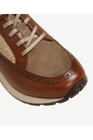 Yargıcı Hasır Detaylı Deri Sneakers 24yeay4488x 057 Kahverengi