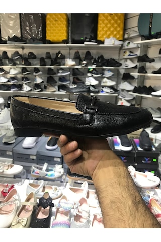 Babet Ayakkabı Düz Taban Siyah