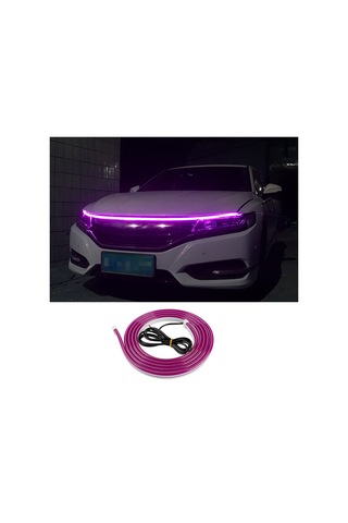 1.5m Araba Kaputu Pvc Silikon Su Geçirmez Drl Işık Şeridi Süper Parlak Esnek Dekoratif Işık - Mor