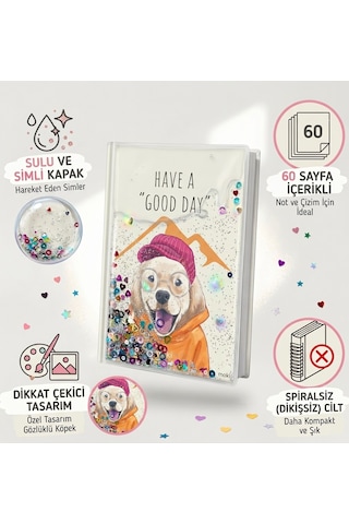 64 Sayfa Simli Sulu Kapaklı A5 Defter Çizgili Çizgisiz Kareli Noktalı Spiralsiz Defter Çok Renkli
