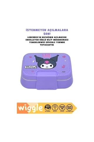 Kuromi Bento Çift Bölmeli Beslenme Kutusu Çelik 3471 Çok Renkli