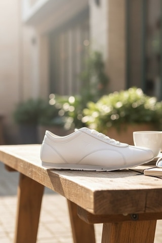 Enoch Erkek Günlük Spor Ayakkabı İnce Tabanlı Sneaker Minimalist Logolu Ofis Ve Rahat Yürüyüş Modeli Beyaz