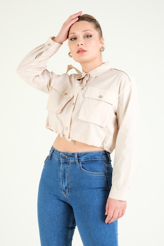 Giyim Dünyası Kadın Paraşüt Crop Mont Taş 001