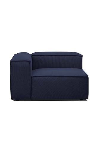 Mode Soft Köşe Modül Lacivert Keten Kumaş İşbir Sünger Dairenize