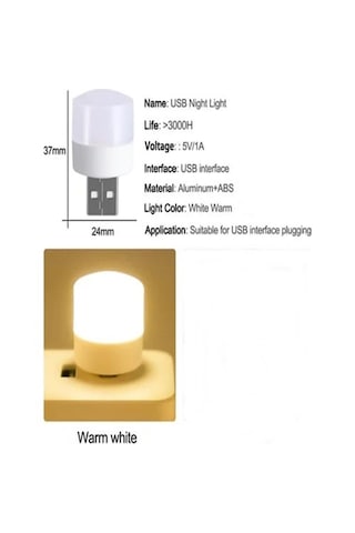 Mini Ampul 1w Taşınabilir Usb Led Işık - Powerbank Laptop Pc Uyumlu Günışığı Renk Gün Işığı