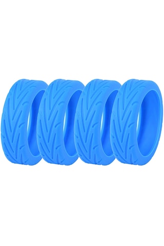 Homyl 4 Parça Bavul Tekerleği Için Sessiz Silikon Koruyucu Mavi