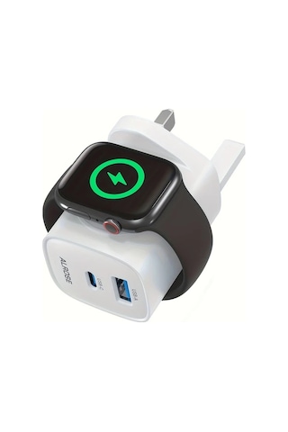 Elmpaly İos Watch Uyumlu Şarj Cihazı 20w Hızlı Şarj 3ü1 Arada Pd Usb C Beyaz İphone 15 14 13 12 İpad Pro İwatch Ultra 9 8 7 6 Uyumlu